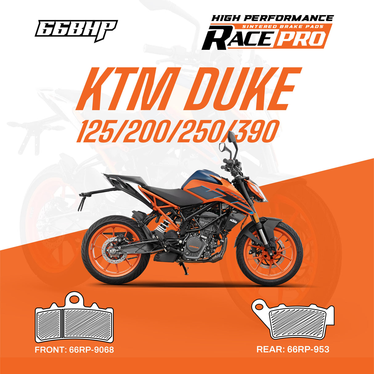 KTM Duke RC 125 200 250 390 Race Pro Sintered Brake Pad Motorcycle Accessory - Moto Modz