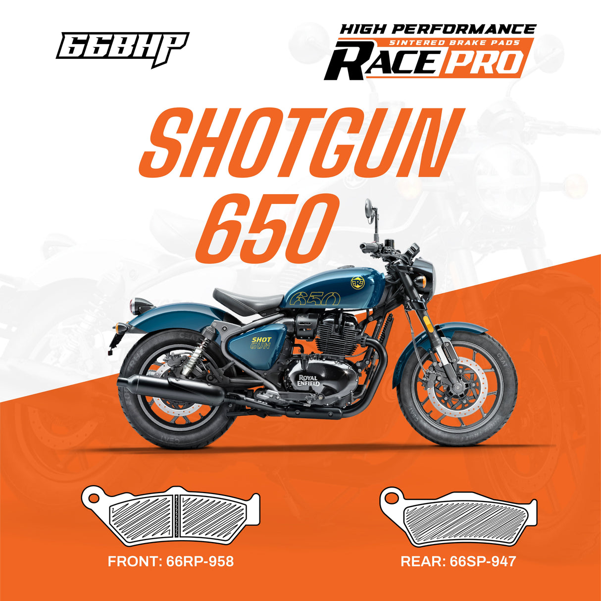 Royal Enfield Shotgun 650 Race Pro Sintered Brake Pad Motorcycle Accessory - Moto Modz