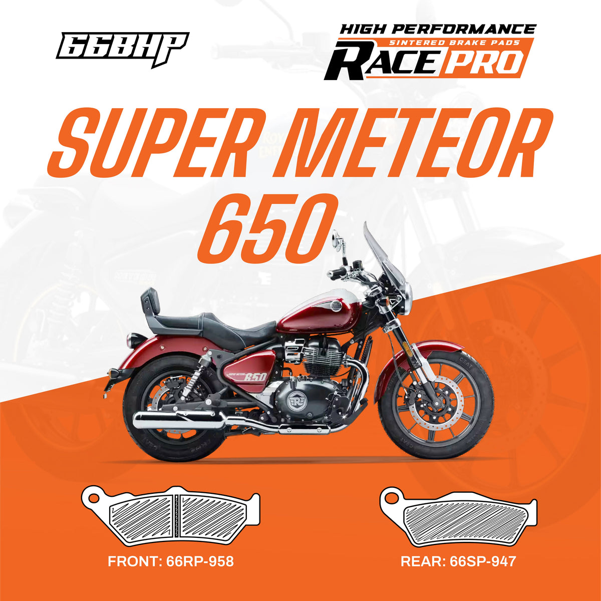 Royal Enfield Super Meteor 650 Race Pro Sintered Brake Pad Motorcycle Accessory - Moto Modz