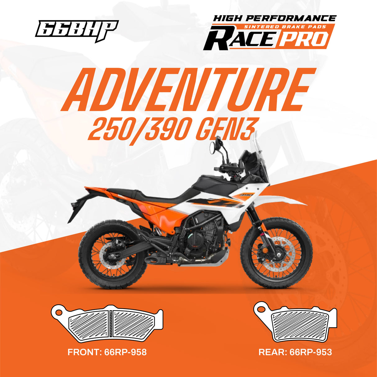 KTM Adventure 390 250 Race Pro Sintered Brake Pad - Moto Modz