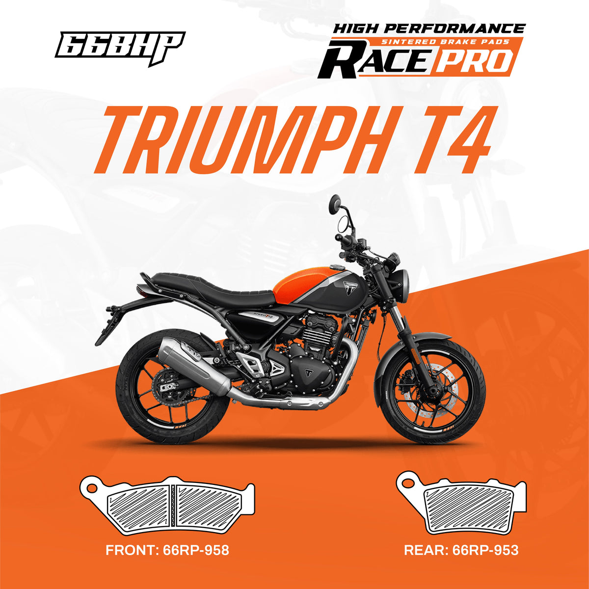 Triumph T4 Race Pro Sintered Brake Pad Motorcycle Accessory - Moto Modz