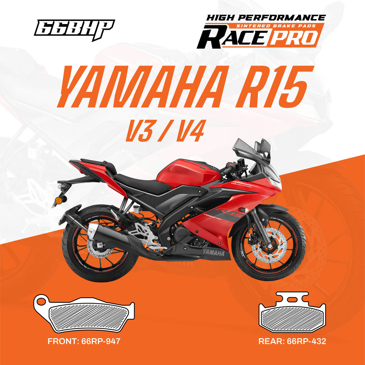 Yamaha R15 V3 V4 Race Pro Sintered Brake Pad Motorcycle Accessory - Moto Modz