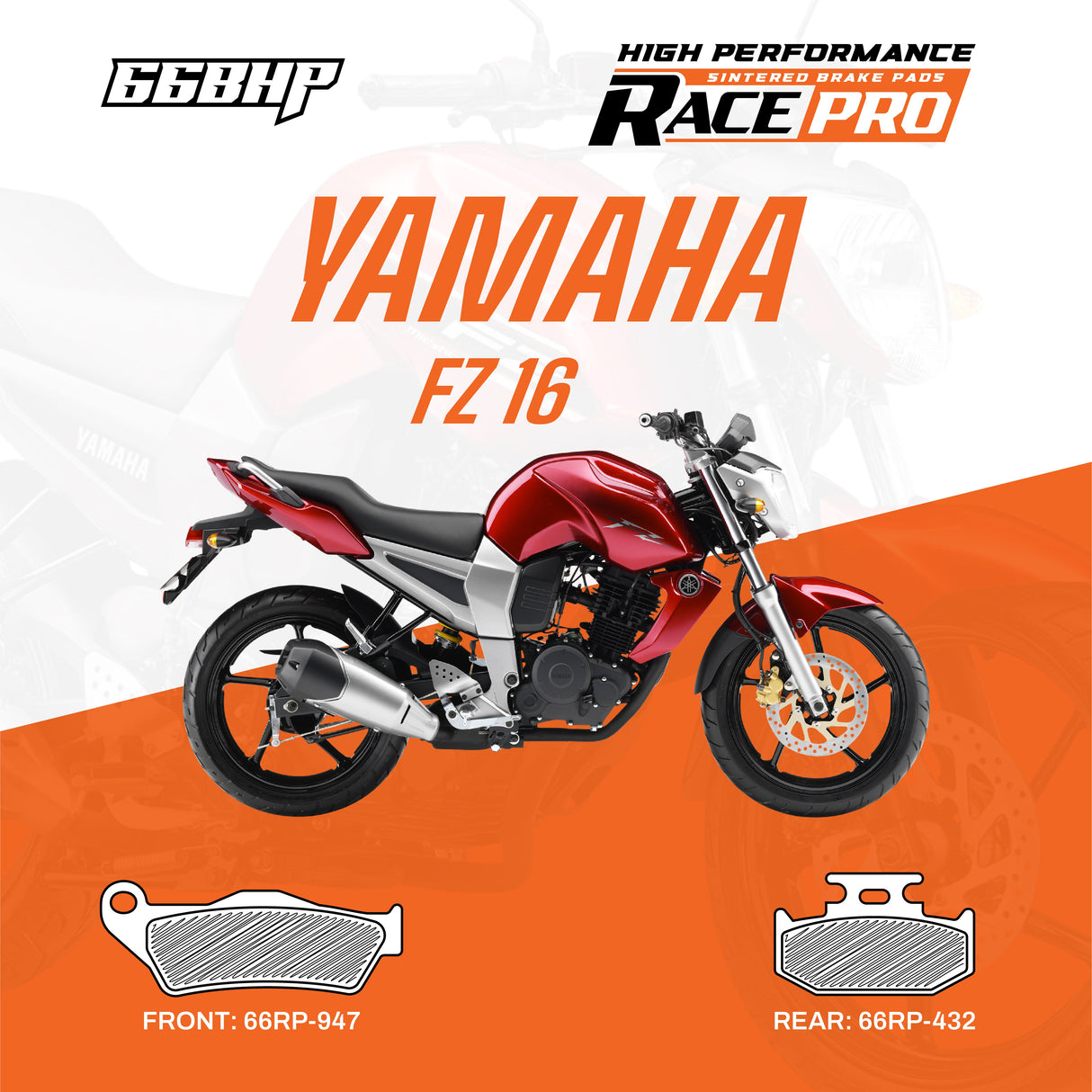Yamaha Fazer Fz 16 Fz 25 Race Pro Sintered Brake Pad Motorcycle Accessory - Moto Modz