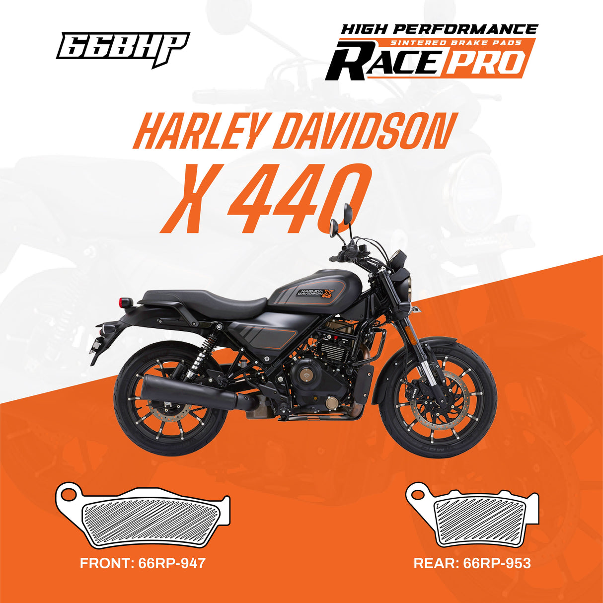 Harley Davidson 440X Race Pro Sintered Brake Pad Motorcycle Accessory - Moto Modz