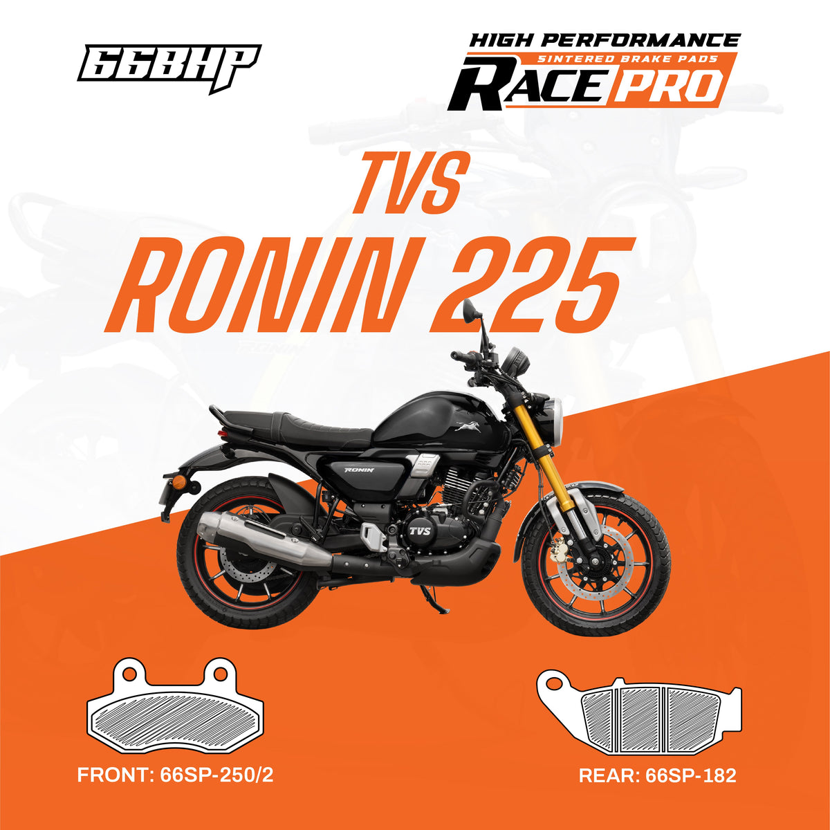 TVS Ronin 225 Race Pro Sintered Brake Pad Motorcycle Accessory - Moto Modz