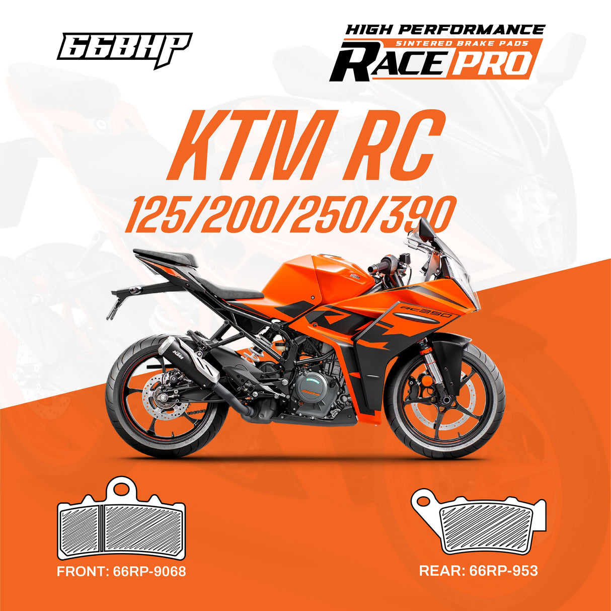 KTM Duke RC 125 200 250 390 Race Pro Sintered Brake Pad Motorcycle Accessory - Moto Modz