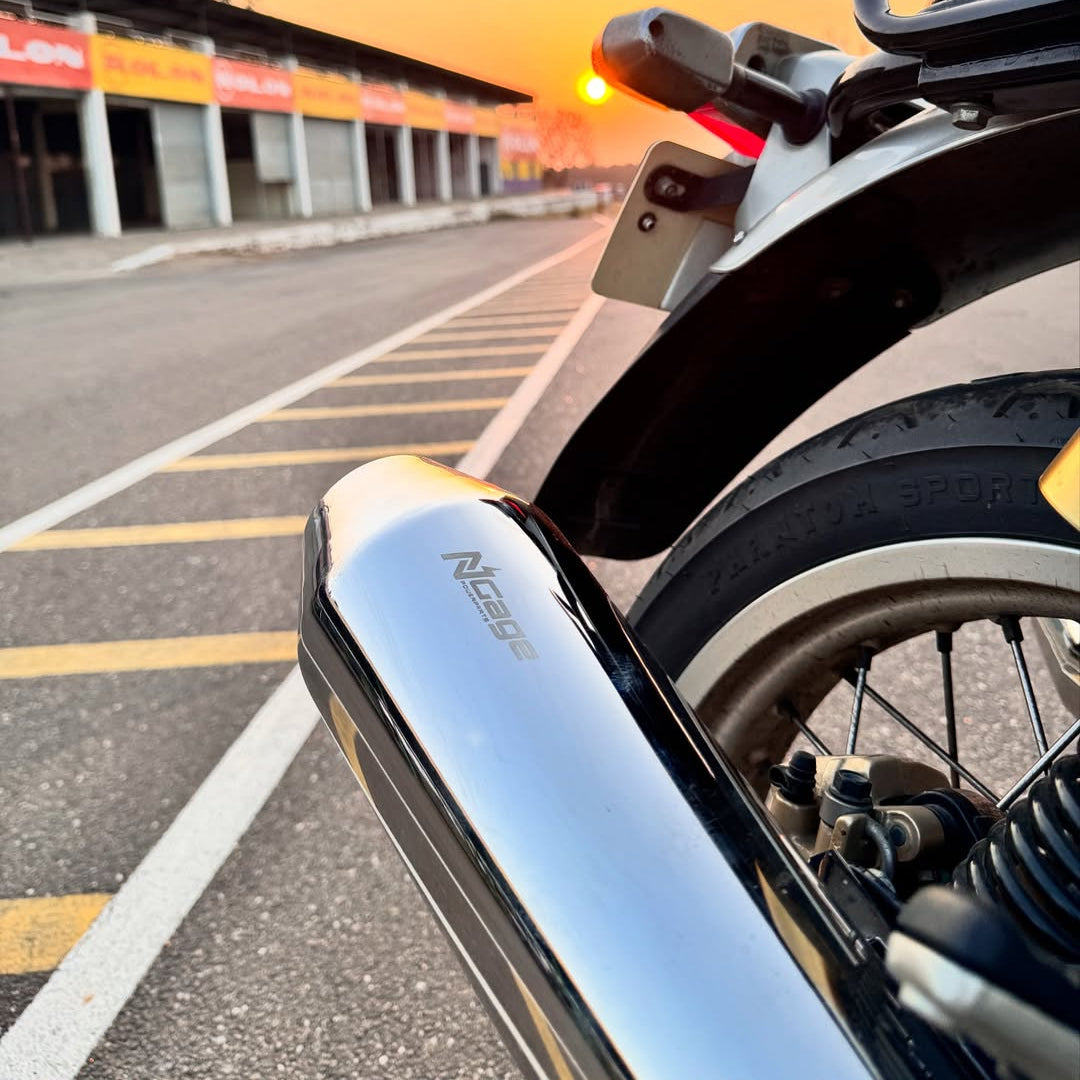 Ngage Roxor Powerflow Exhaust For Interceptor 650/ GT 650 Chrome – Stainless Steel