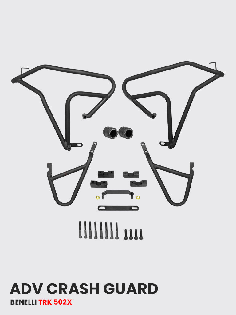 ADV CRASH GUARD WITH 2 METAL SLIDER FOR Benelli TRK 502 X Black Matt - SB 752