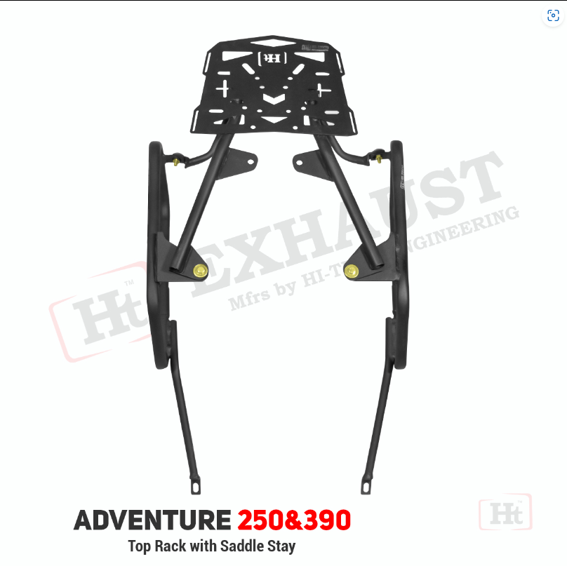 HT KTM Adventure 250,390 Top Rack With Saddle Stay – Black Matt / Ht Exhaust SB 734
