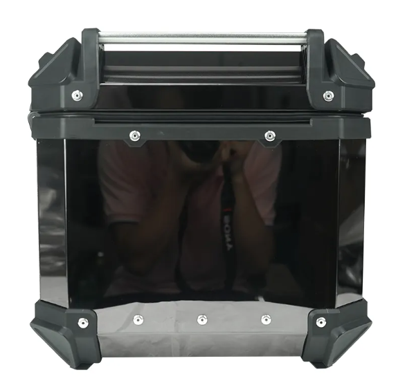 LGP black titanium large capacity aluminium top box 45 ltrs (fits all motorcycle)