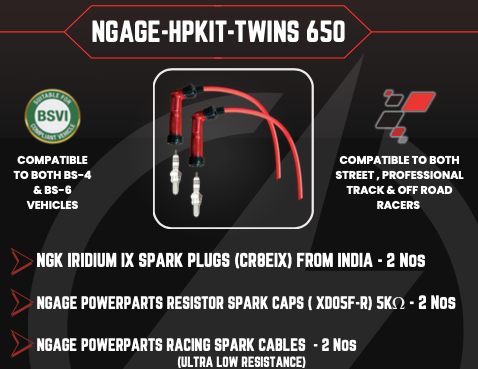 Interceptor 650 | Continental GT 650 | High performance | Spark plug cable kit | Resistor Spark Caps