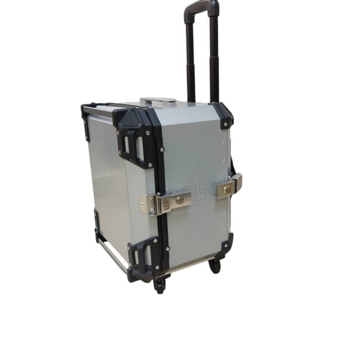 Trolley Top Box 2.0 | LGP -55L Premium fits all motorcycle | Movable wheels | Quick Release - SILVER