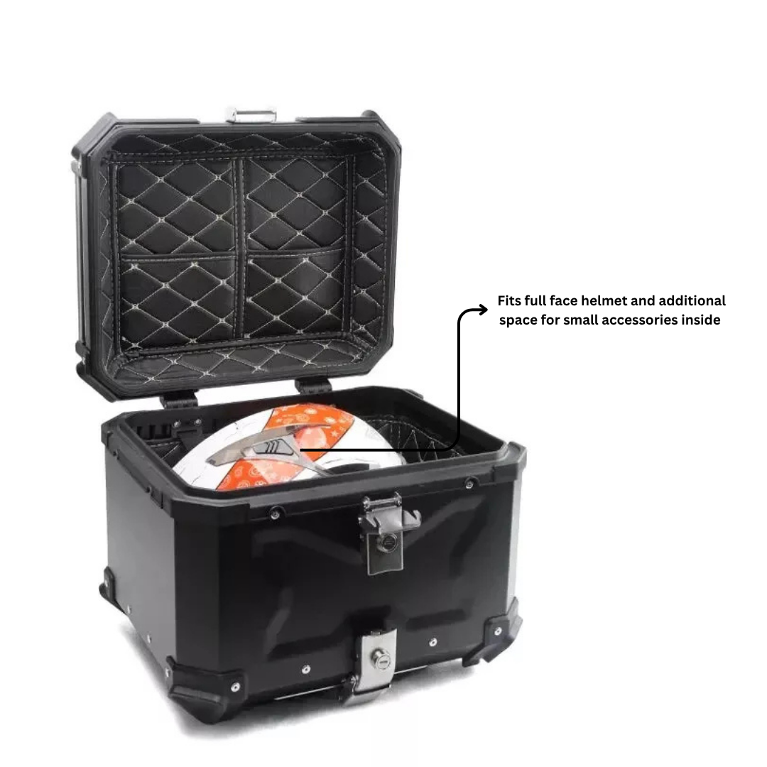 TAANC Nomad Atlas Top Box – Aero Silver | 45L Aluminium MC Motorcycle Touring Storage Box