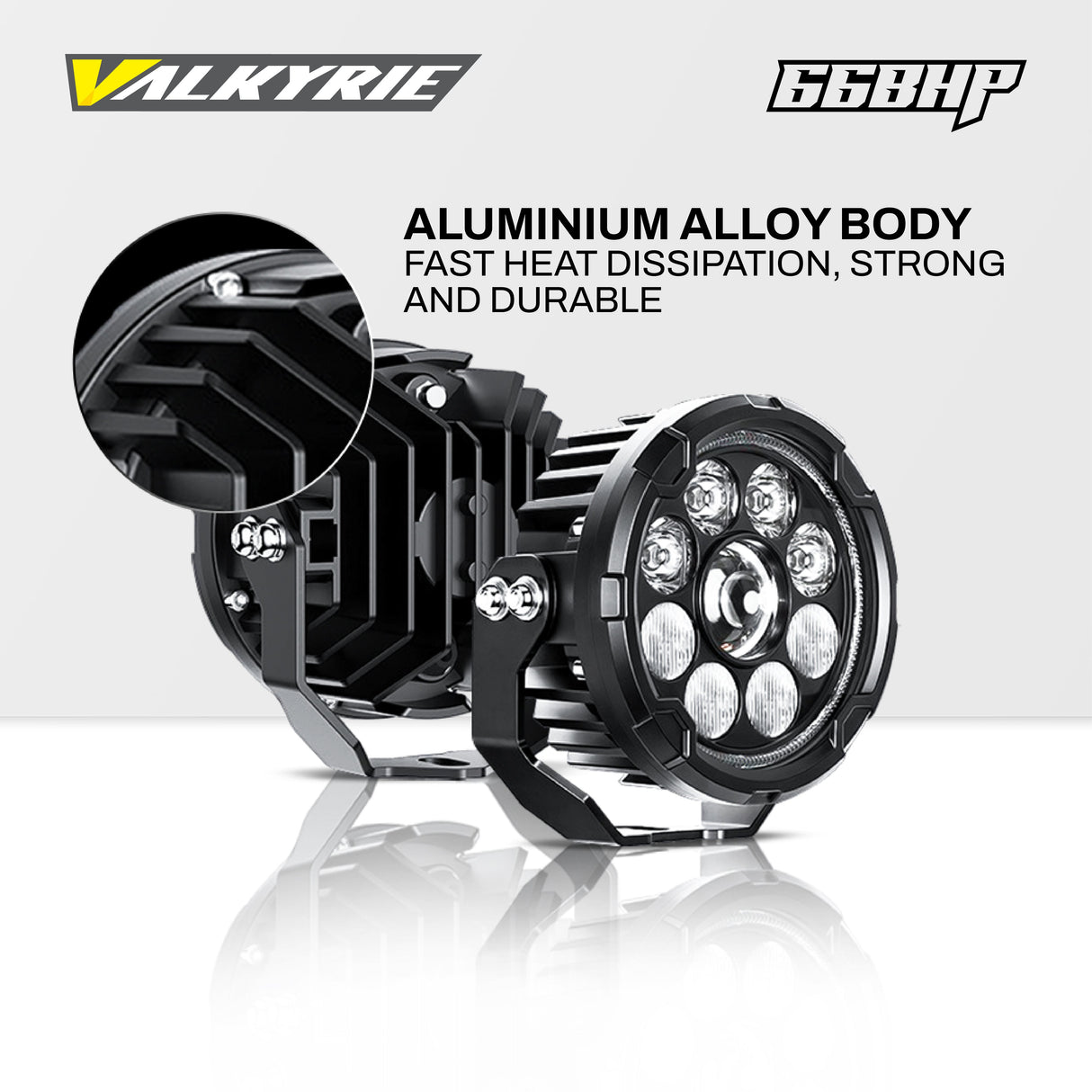 66BHP VALKYRIE 4.5" 120W ULTRA VISION AUXILIARY LIGHT – HIGH/LOW BEAM + AMBER DRL | 13200 LUMENS | IP68 WATERPROOF