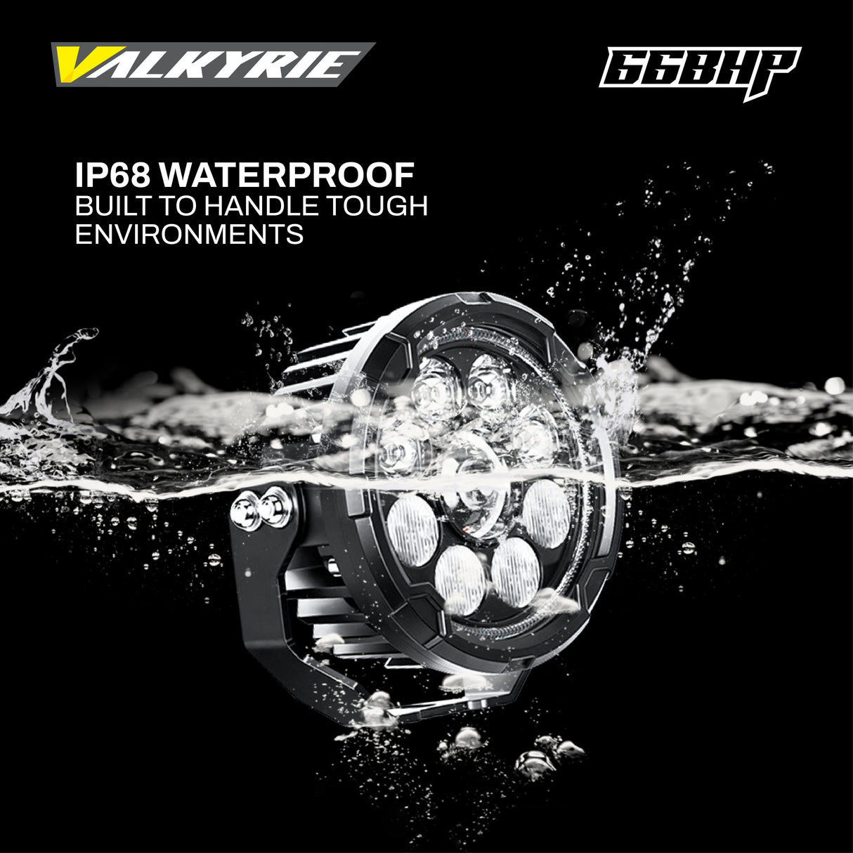 66BHP VALKYRIE 4.5" 120W ULTRA VISION AUXILIARY LIGHT – HIGH/LOW BEAM + AMBER DRL | 13200 LUMENS | IP68 WATERPROOF