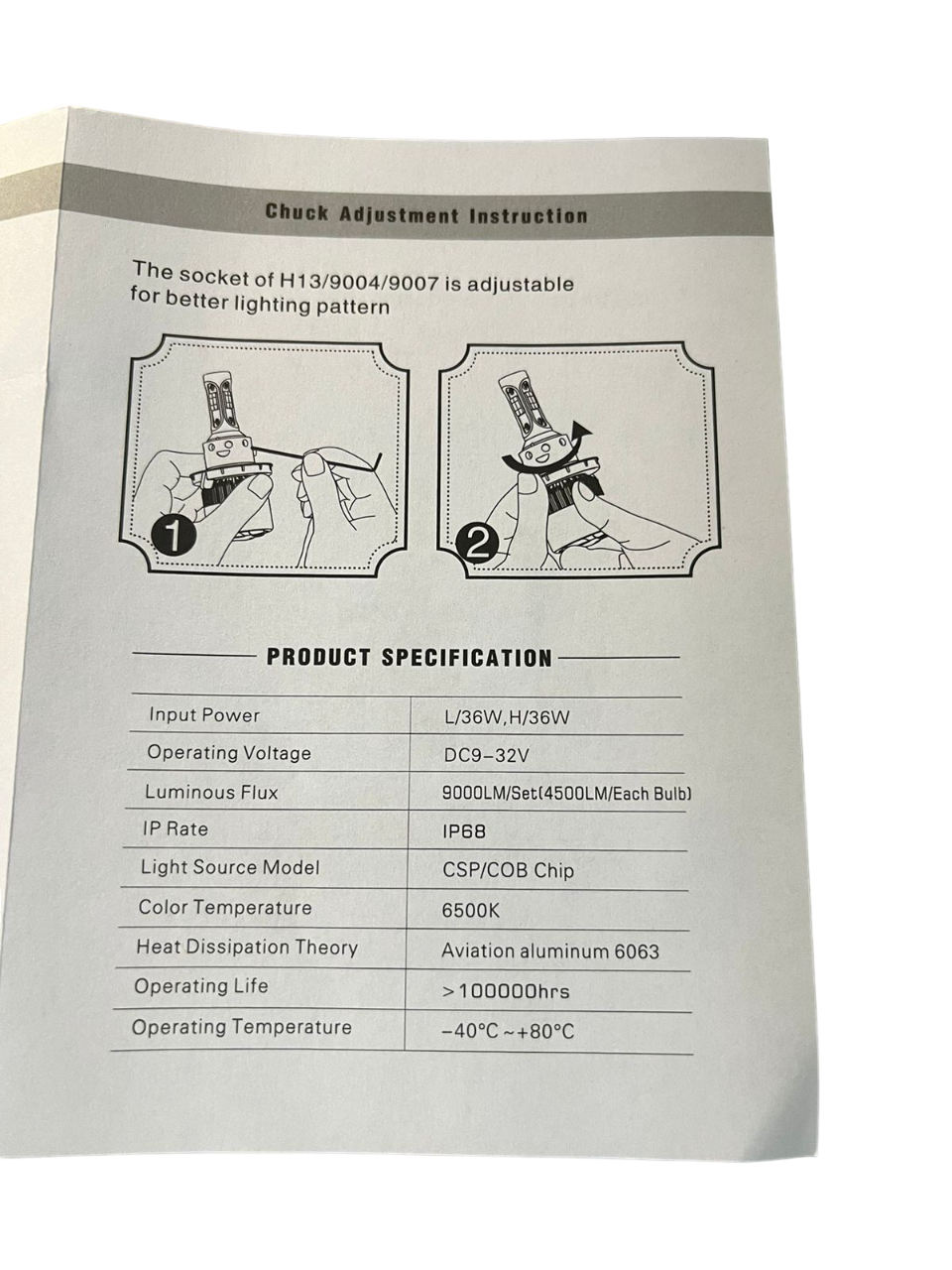 LGP H4 Hi/Lo 9000LM 6500K 72 W LED Automotive Headlight Bulbs Auto Conversion Driving Lamp (Cool White light) (H4) for all cars- 1 YEAR WARRANTY