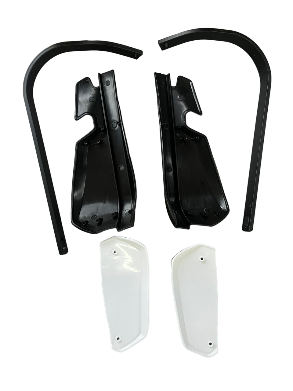 Universal Barkb Hand Guard for All Motorcycles with aluminium brace - Black white
