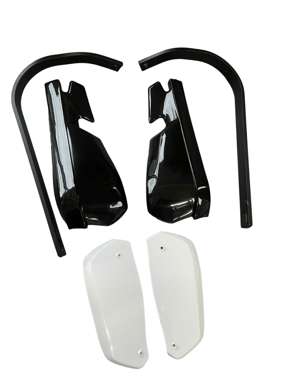 Universal Barkb Hand Guard for All Motorcycles with aluminium brace - Black white