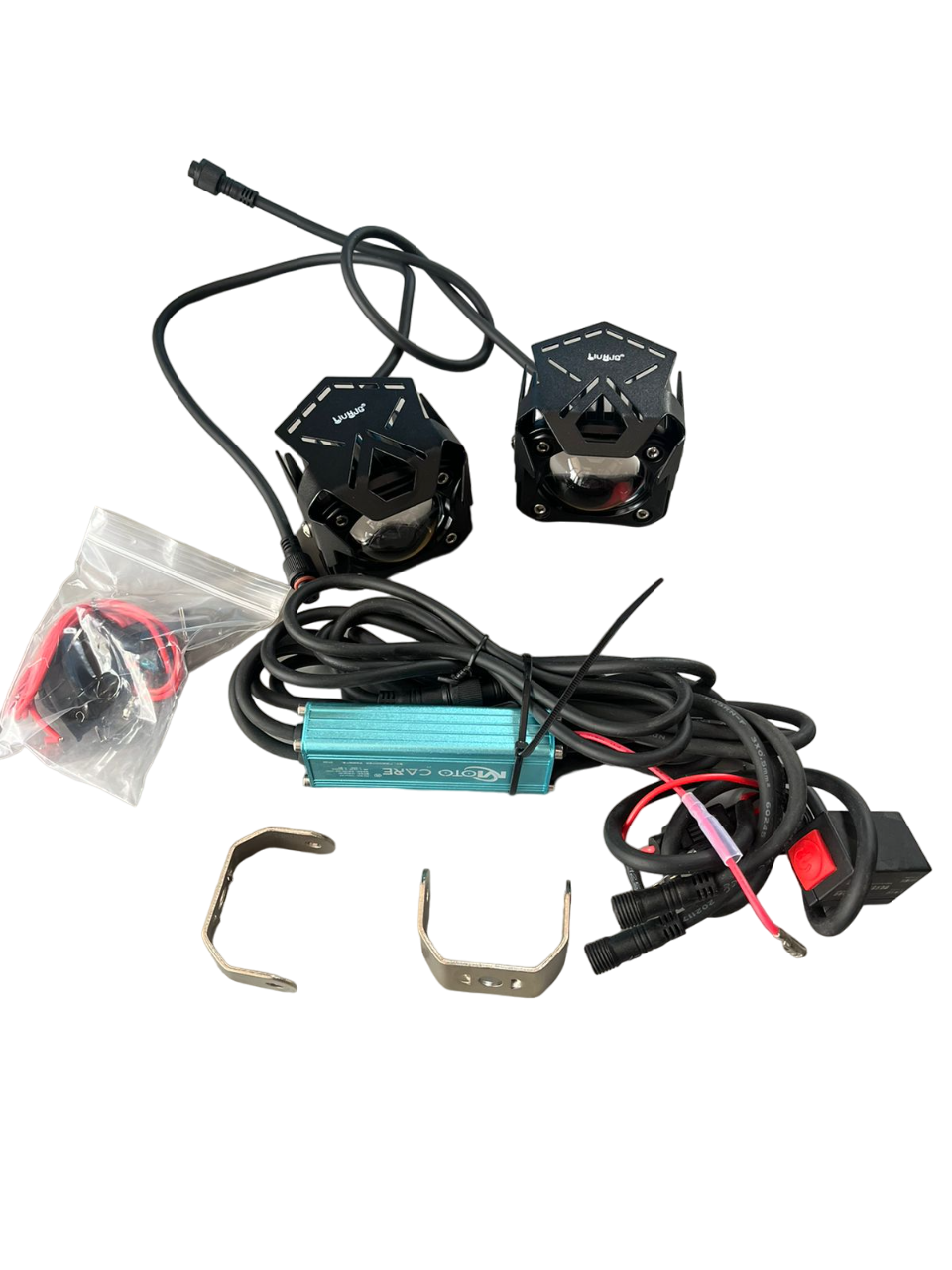 LIU HJG Single LED Future Lens HJG-103 40 watt Fog light with wiring harness for all Motorcycles