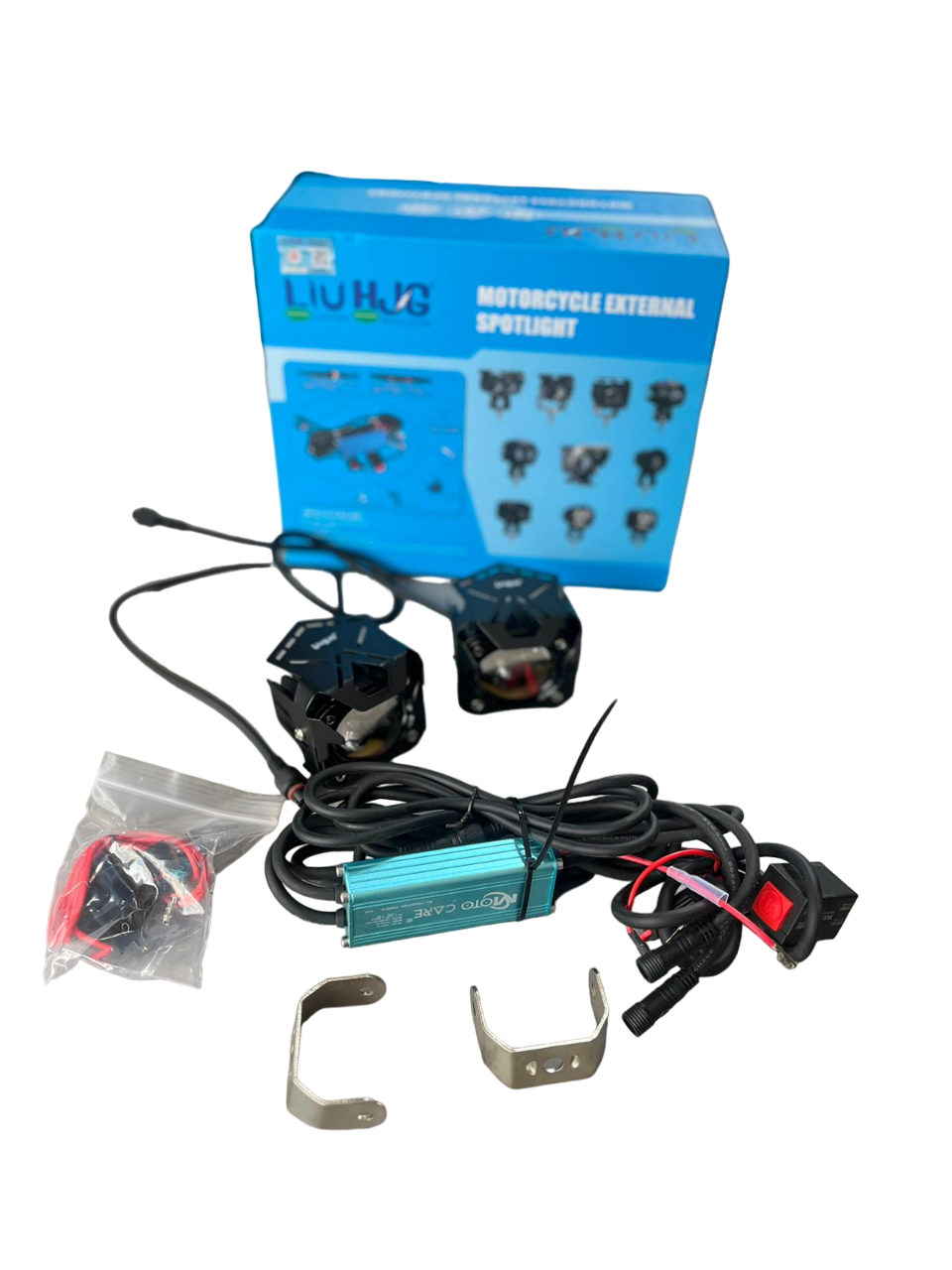 LIU HJG Single LED Future Lens HJG-103 40 watt Fog light with wiring harness for all Motorcycles