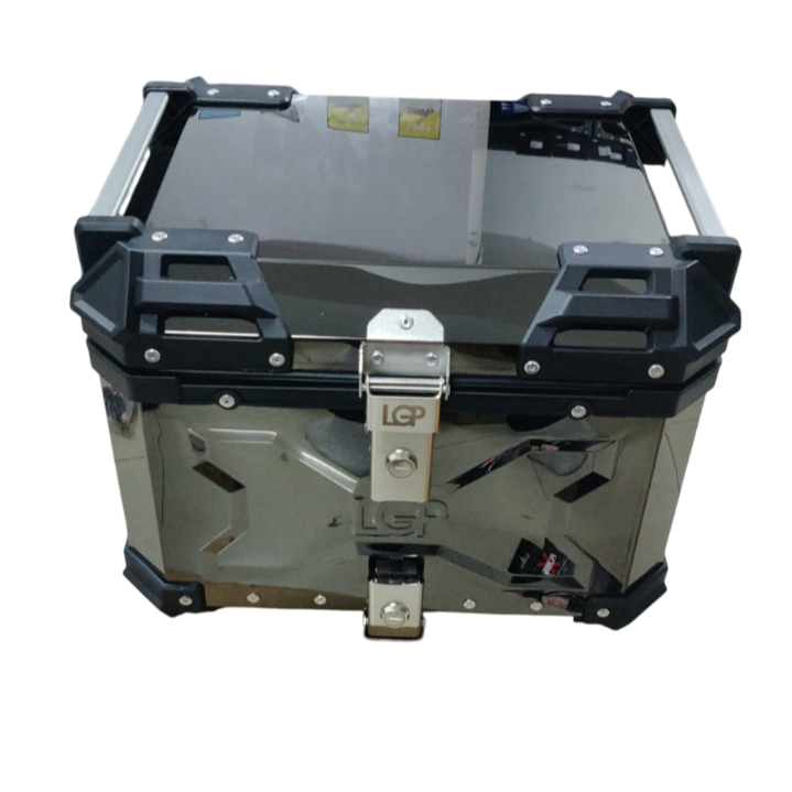 LGP black titanium large capacity aluminium top box 45 ltrs (fits all motorcycle)