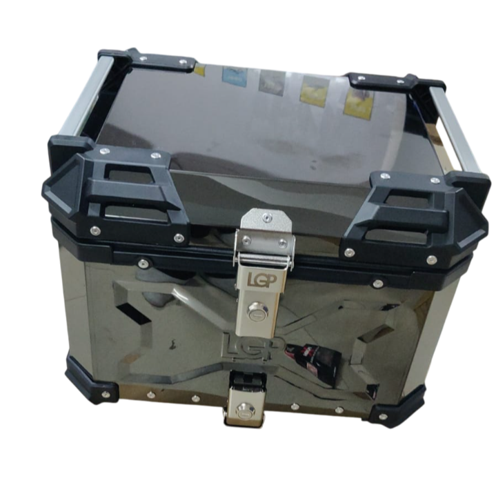 LGP black titanium large capacity aluminium top box 45 ltrs (fits all motorcycle)