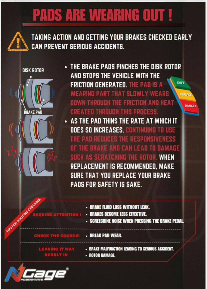 YAMAHA AEROX 155 | front sintered brake pads | NGAGE POWERPARTS - ARAI Certified for Extreme Performance