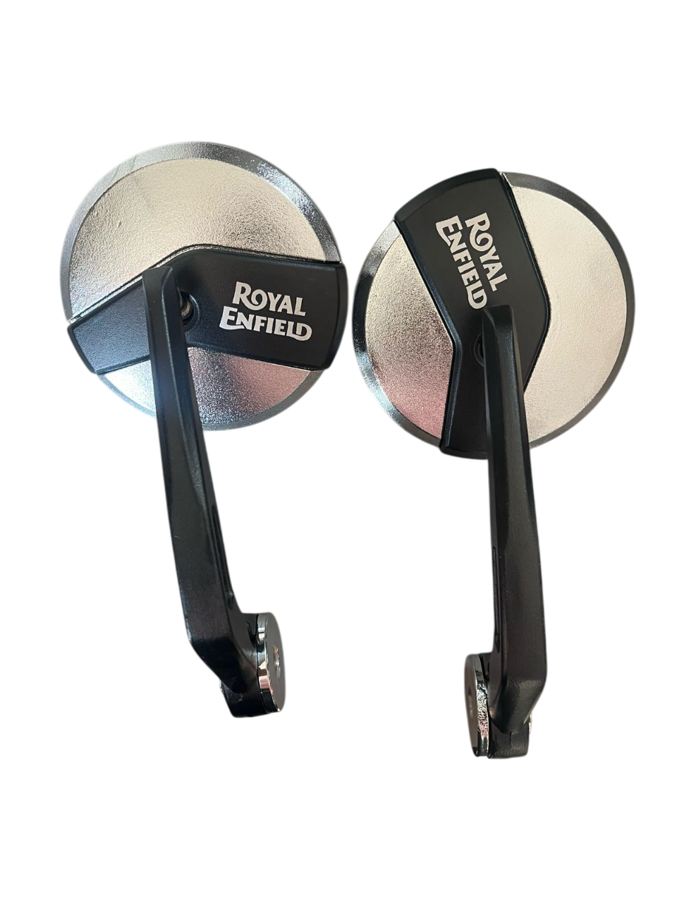 Handle Bar End | Side Mirror | Chrome polish with black | For All Royal Enfiled Motorcycles
