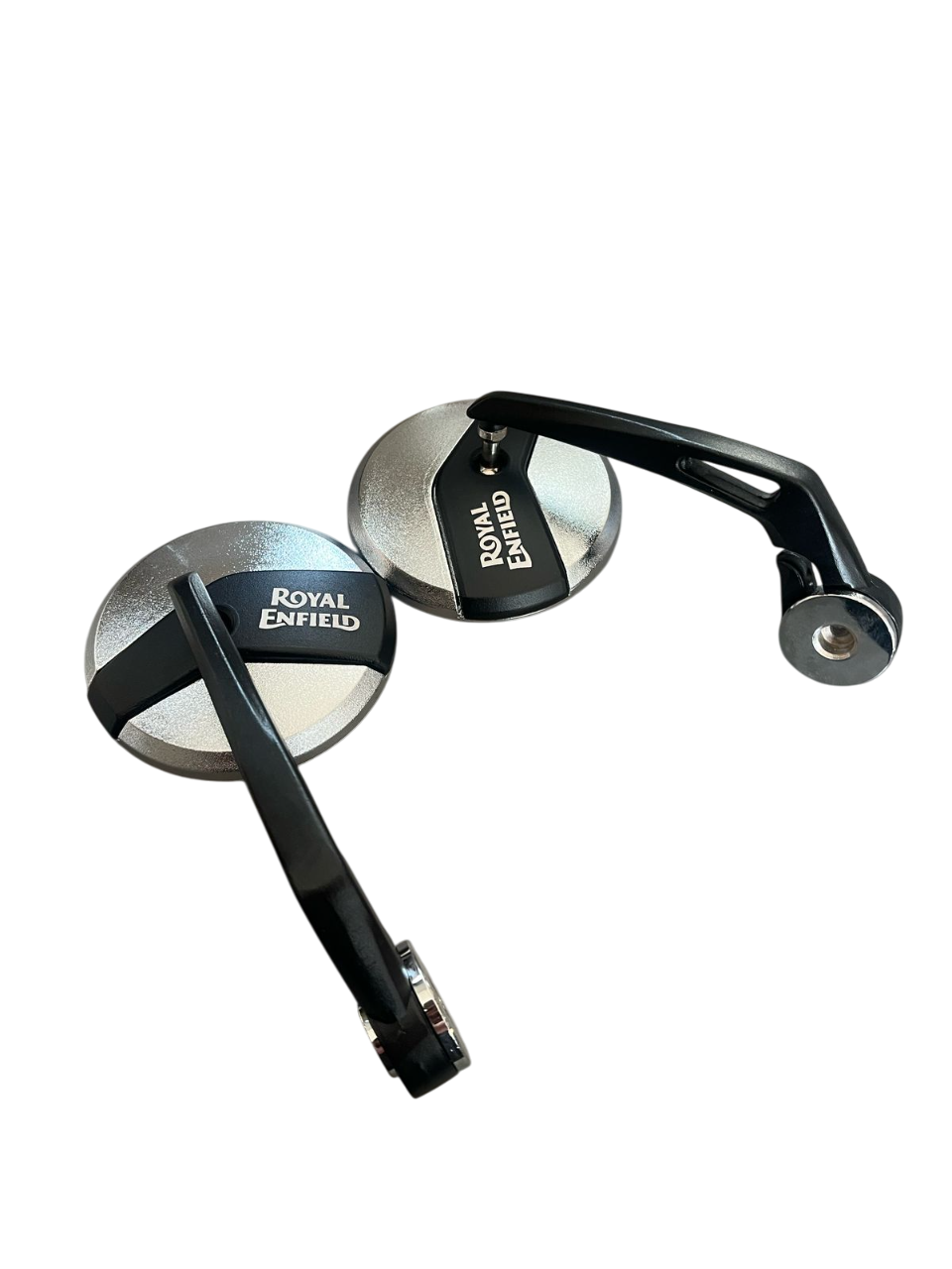Handle Bar End | Side Mirror | Chrome polish with black | For All Royal Enfiled Motorcycles