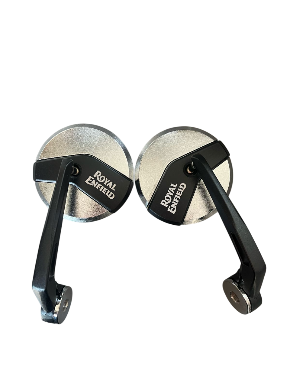 Handle Bar End | Side Mirror | Chrome polish with black | For All Royal Enfiled Motorcycles