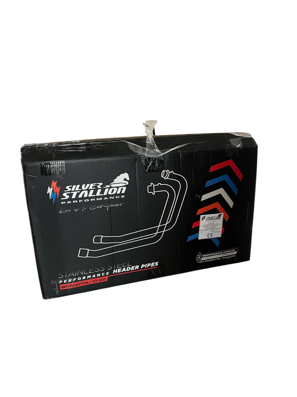 Free Flow Bend Pipe (DUAL O2 SENSOR) ( Header pipe ) For INTERCEPTOR / GT 650 – Silver - SILVER STALLION PERFORMANCE ( UPGRADED )
