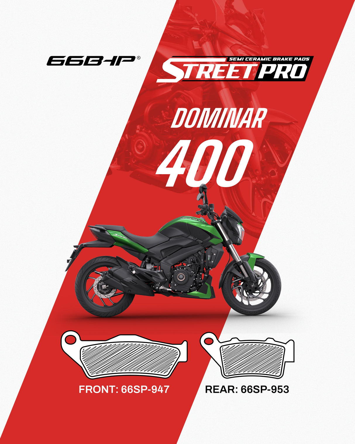 Bajaj Dominar 400 Street Pro Semi Ceramic Brake Pads