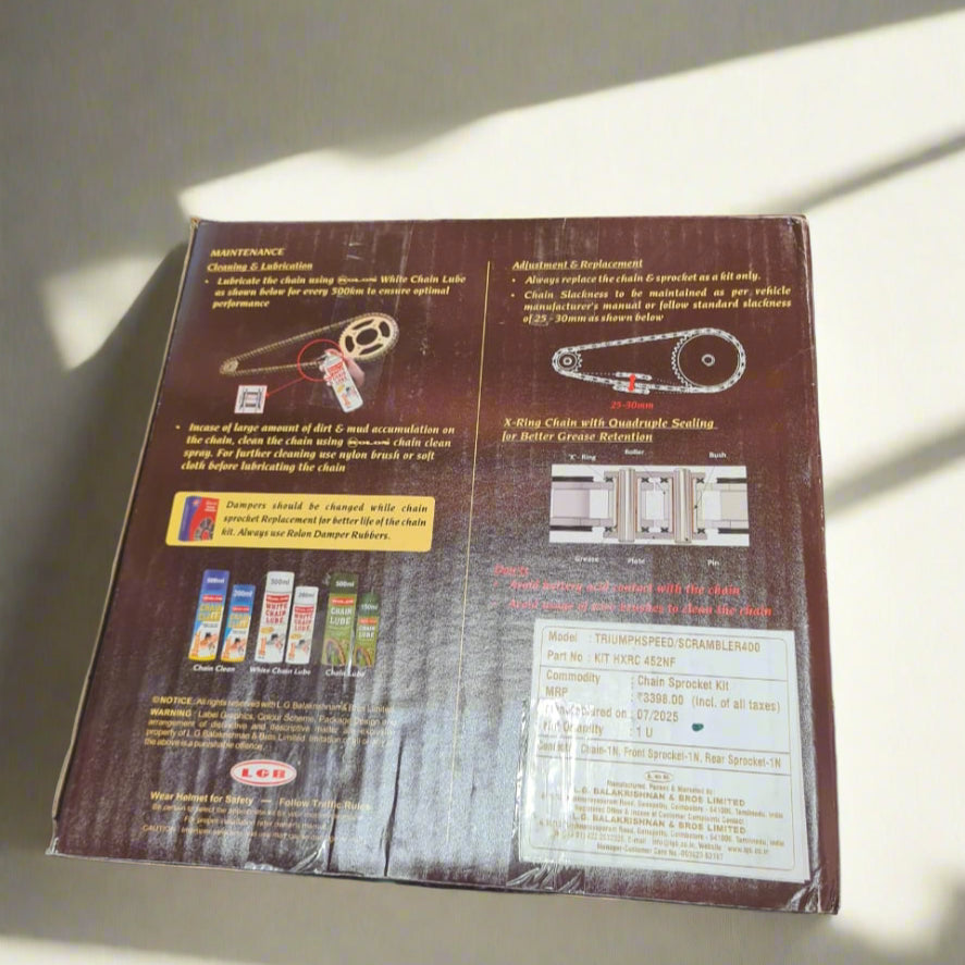Triumph Speed 400 / Scrambler 400 Brass Chain Sprocket Kit - KIT HXRC 452NF