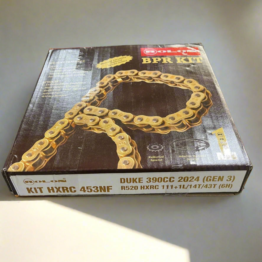 KTM DUKE 390 GEN 3 (2024 onwards) Rolon Brass Chain Sprocket Kit HXRC 453NF