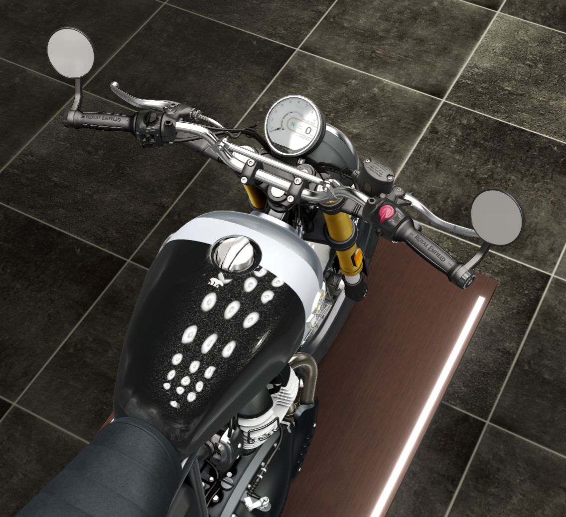 Handle Bar End Side Mirror ( New Edition ) For Royal Enfiled Guerrilla 450 & Continental GT 650, Interceptor 650, Bear 650, Classic 650, Super Meteor 650,Classic 350, Hunter 350, Meteor 350, Goan Classic 350 Round Mirrors