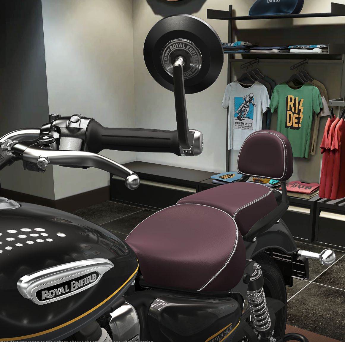 Handle Bar End Side Mirror ( New Edition ) For Royal Enfiled Guerrilla 450 & Continental GT 650, Interceptor 650, Bear 650, Classic 650, Super Meteor 650,Classic 350, Hunter 350, Meteor 350, Goan Classic 350 Round Mirrors