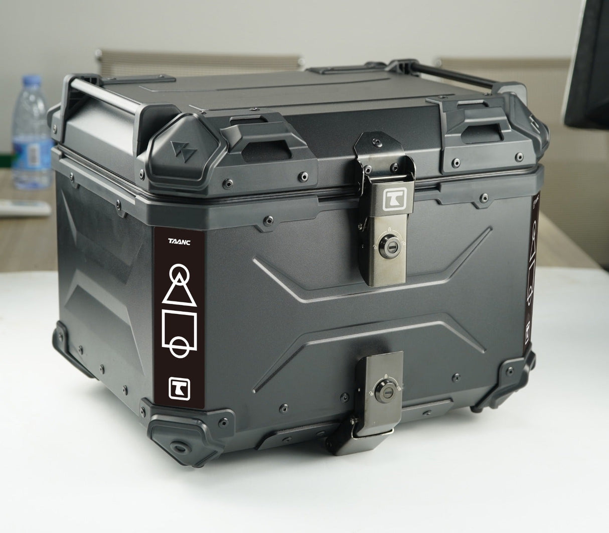 TAANC Nomad Atlas Top Box – Stealth Black | 45L Aluminium MC Motorcycle Touring Storage Box