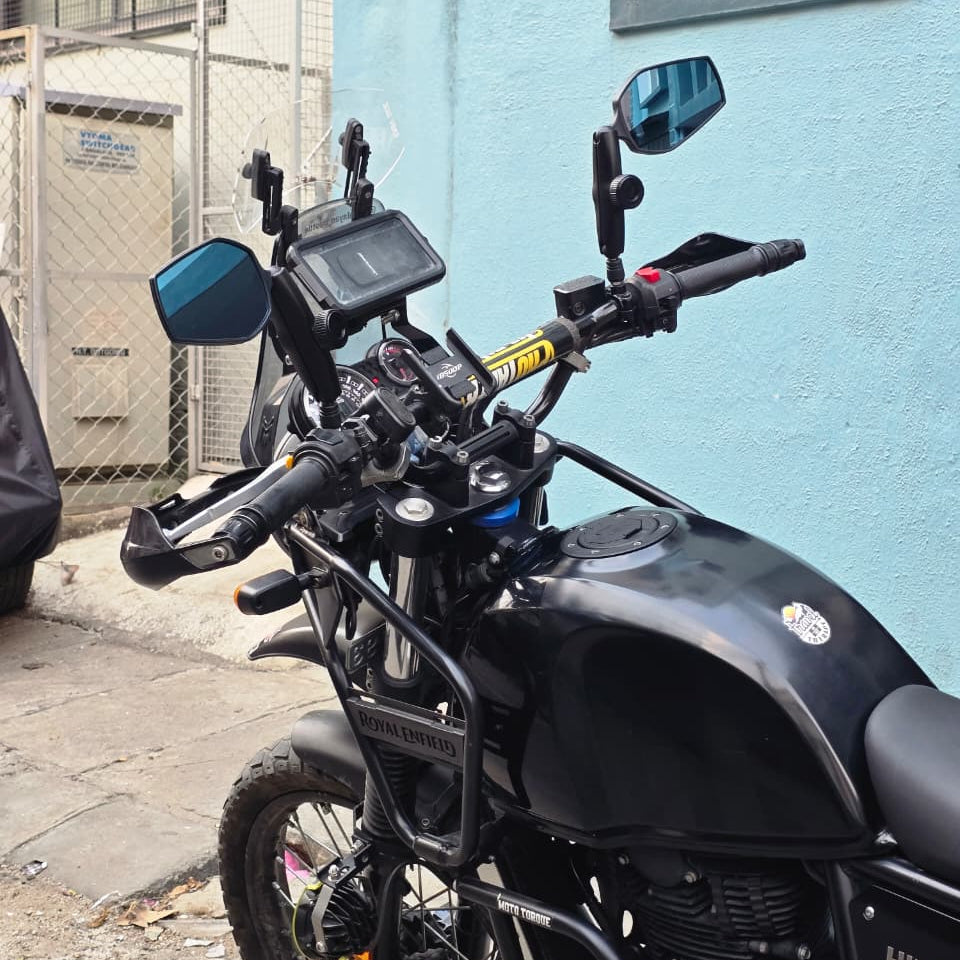 SPIKI ( NOMAD SERIES ) Adventure 4.0 Motorcycle Mirrors | Dino-Lock Adjustment | 360° Rotatable Universal Side Mirrors for Road & Off-Road Riding ( UPGRADED )