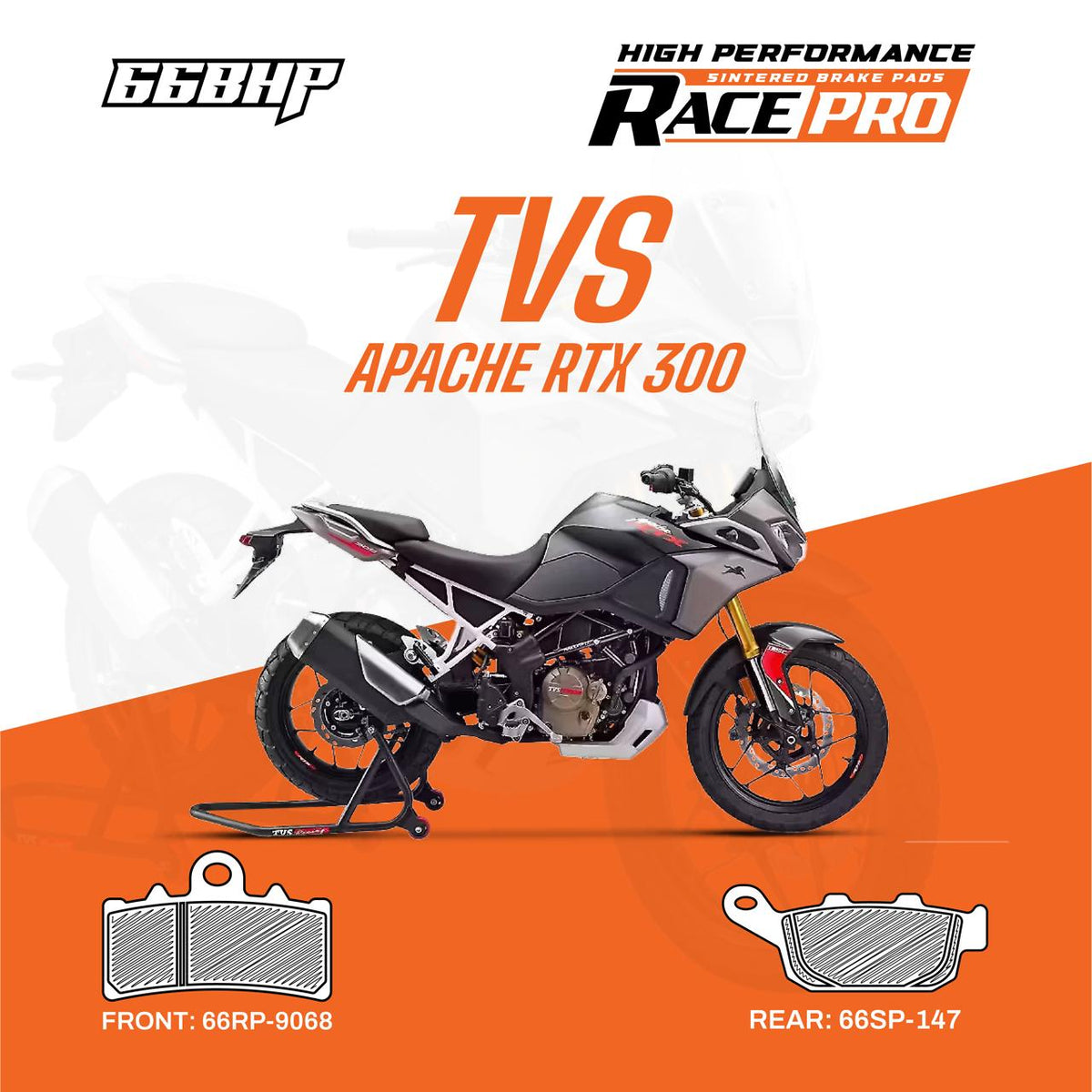 TVS Apache RTX 300 Race Pro Sintered Brake Pad Motorcycle Accessory - Moto Modz