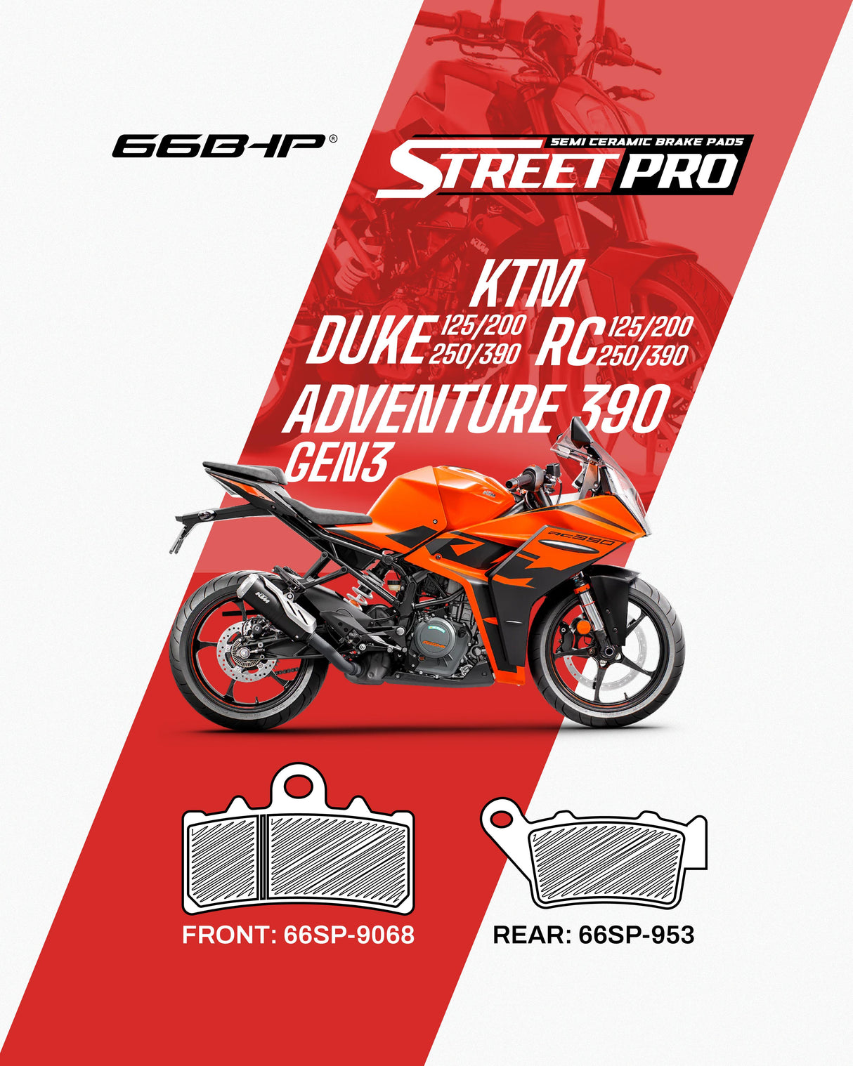 KTM Duke / RC 125 Street Pro Semi Ceramic Brake Pads