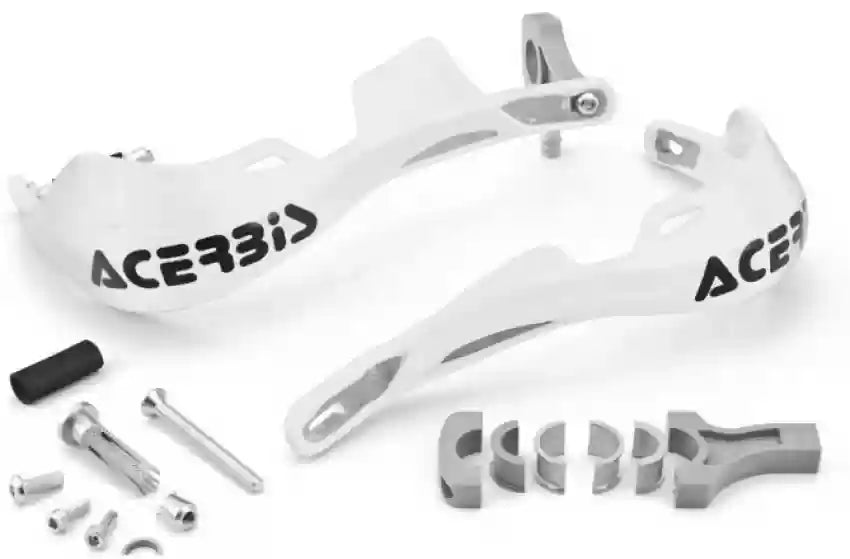 Acerbis Metal HandGuard Small with aluminium brace(WHITE) - HAND PROTECTOR for universal motorycles