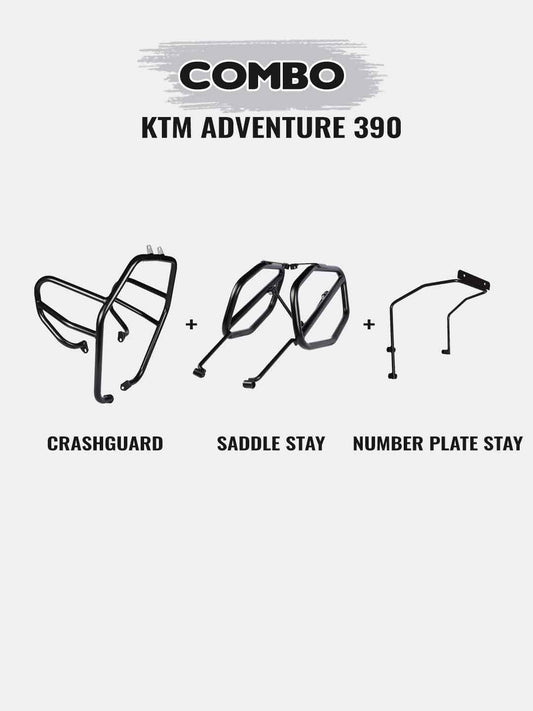 Adventure Combo-Crash Guard+ Saddle Stay+ Number plate Holder - Moto Modz