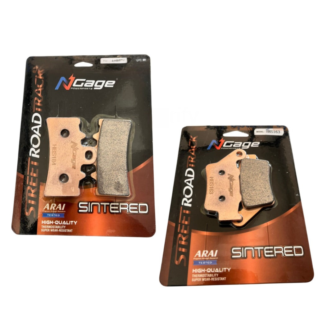 COMBO - APACHE RR 310 / RTR 310 | front and rear sintered brake pads | NGAGE POWERPARTS - ARAI Certified for Extreme Performance