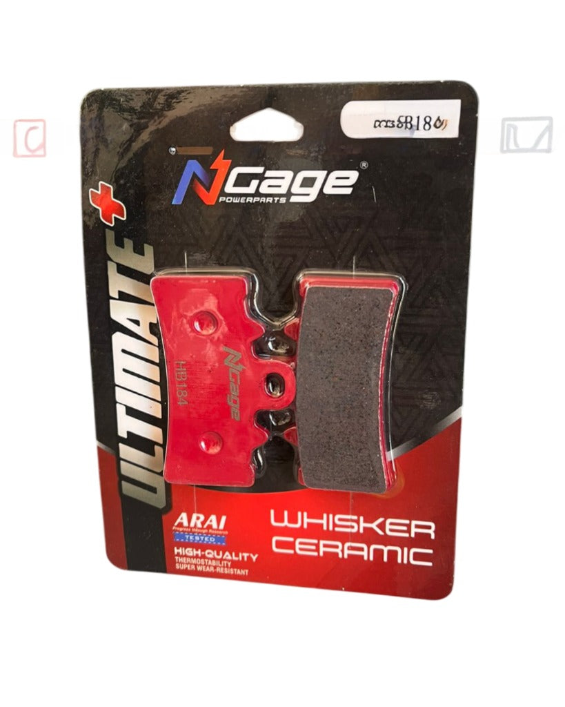 TRIUMPH SPEED 400 - SCRAMBLER 400 X |front and rear whisker ceramic Ultimate + brake pads | NGAGE POWERPARTS - COMBO. F-HB184 R-HB163