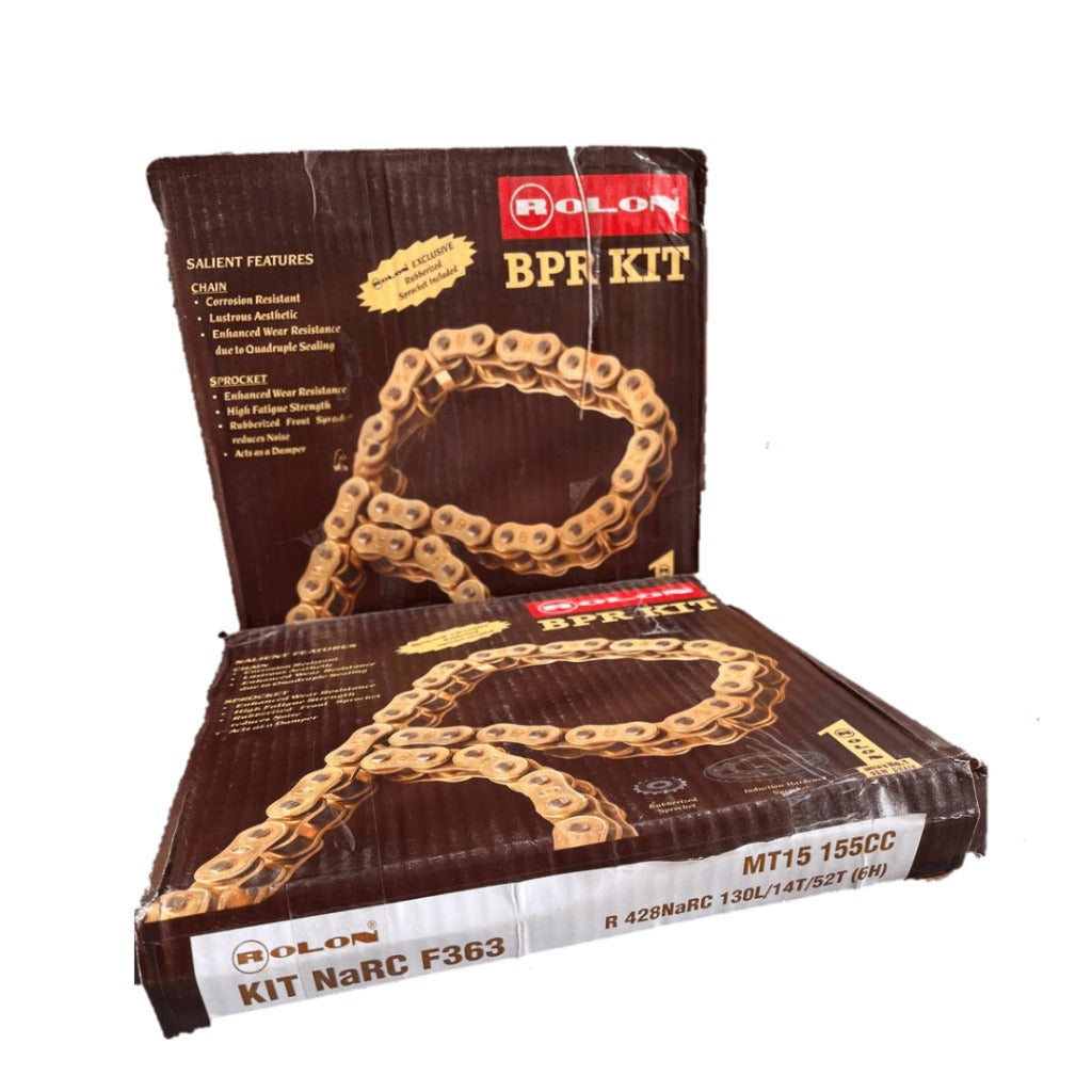 ROLON BRASS CHAIN SPROCKET KIT FOR YAMAHA MT15 155CC compatible for V1 and V2