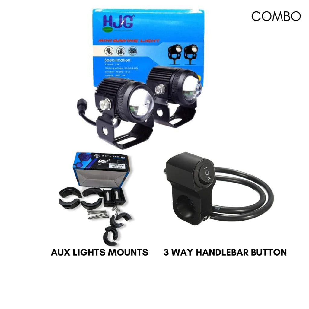 LIU HJG - Original Mini Driving Fog Lights 40W Dual Colour For universal Motorcycle/Scooters/Cars/Jeeps( UPGRADED VERSION)