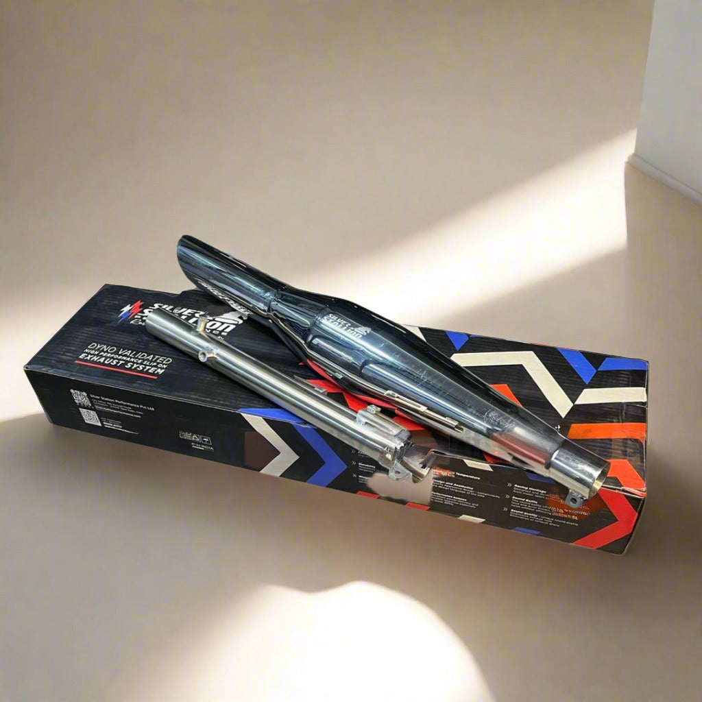 RE CLASSIC REBORN - METEOR 350 | SILVER STALLION SPORTY | DYNO High Performance Exhaust System | POLISH - LIFE TIME WARRANTY