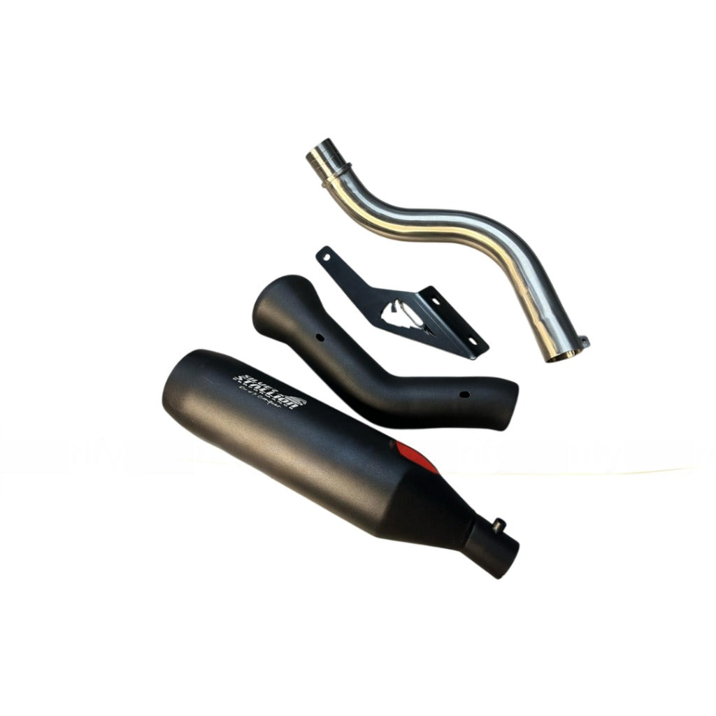 RE HIMALAYAN 450 - GUERRILLA 450 | SILVER STALLION CROSS COUNTRY | DYNO High Performance Exhaust System | BLACK - LIFE TIME WARRANTY