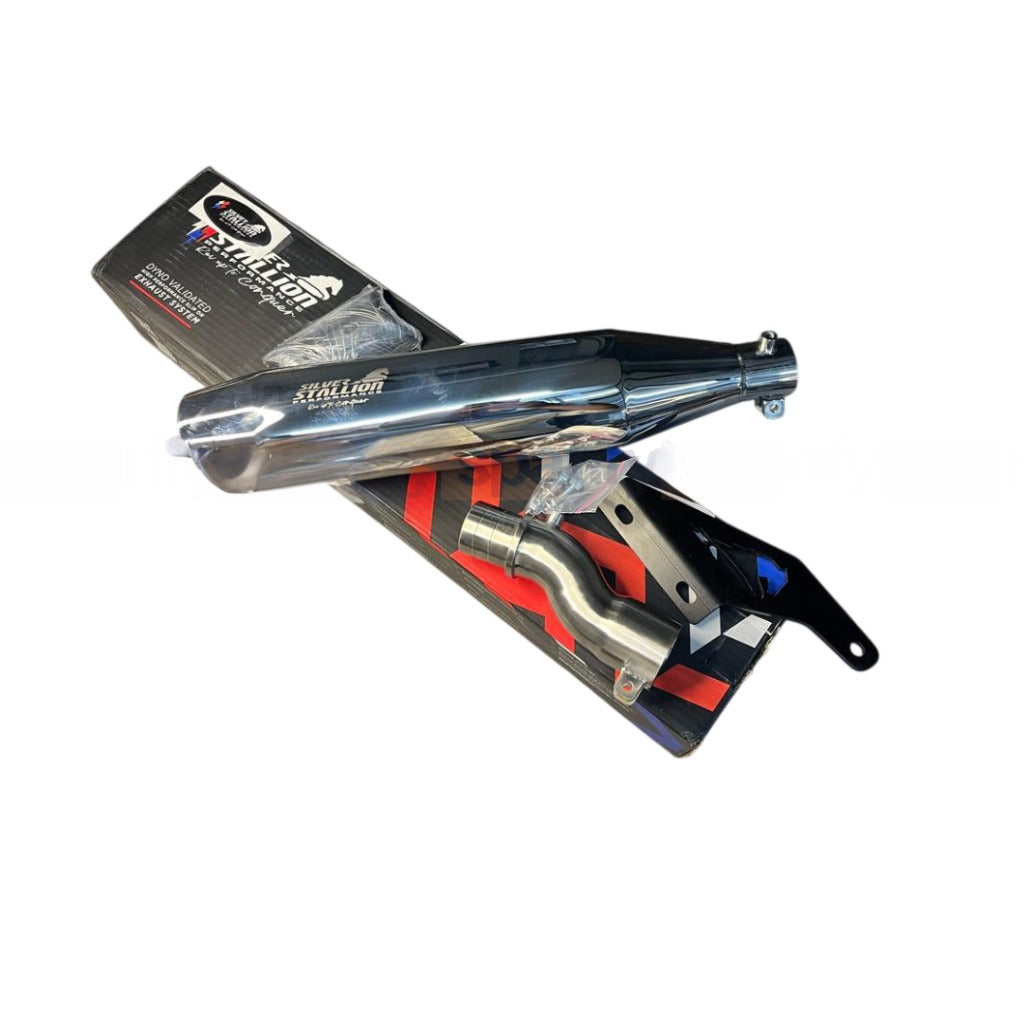 TRIUMPH SPEED 400 - SCRAMBLER 400X | SILVER STALLION BLAZE | DYNO High Performance Exhaust System | SILVER - LIFE TIME WARRANTY