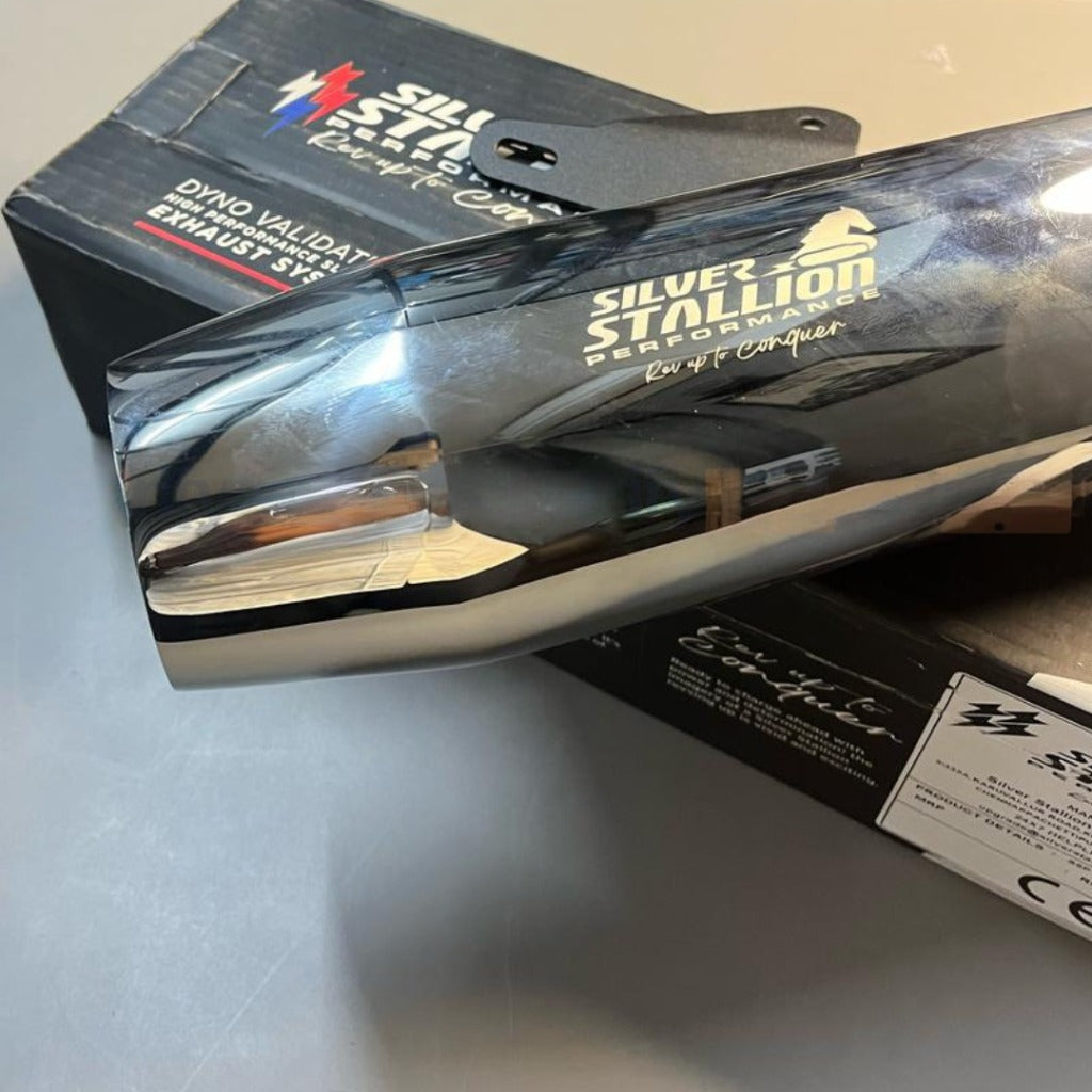 HONDA CB HNESS 350 - 350 RS | SILVER STALLION DRIFT | DYNO High Performance Exhaust System | POLISH- LIFE TIME WARRANTY